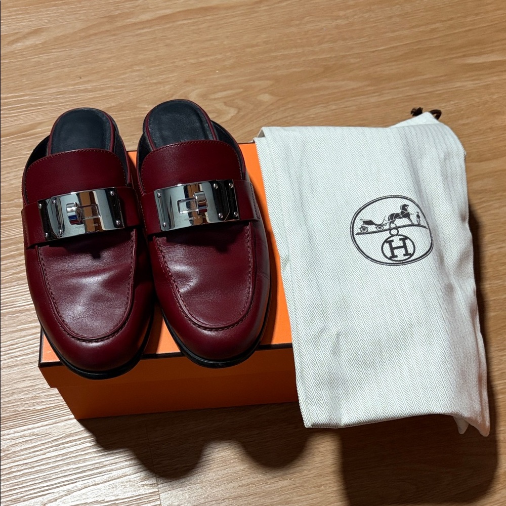 Hermes Iota Mules - Rouge H - Size 38.5